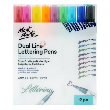 MONT MARTE Dual Line Lettering Pens SIGNATURE 2mm Tip 6-Colors